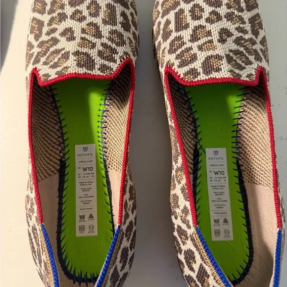 Rothy's Leopard Print Flats with Red Trim - Picture 6 of 6